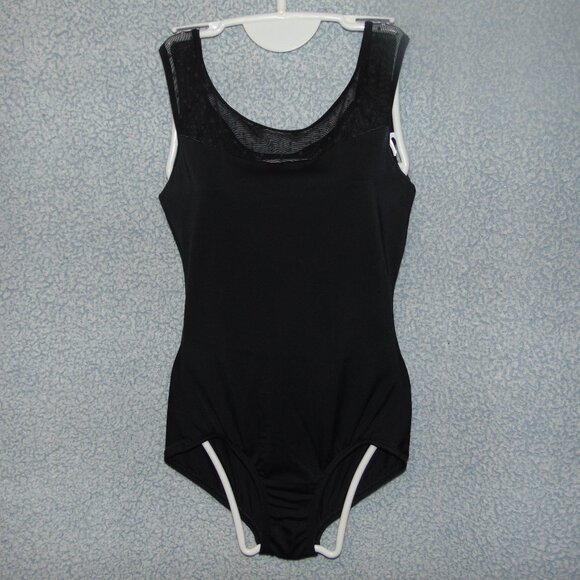 Body Wrappers Black and Lace Tank Leotard L - Picture 1 of 6